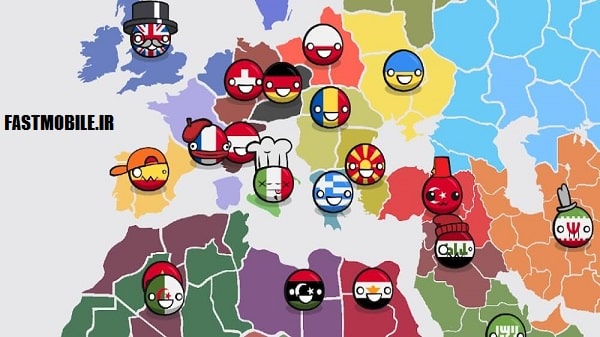 دانلود نسخه هک شده بازی جنگ جهانی توپ های کشور ها اندروید Country Balls