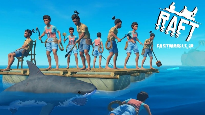 دانلود بازی بقاء در اقیانوس مولتی پلیر هک شده اندروید Raft Survival: Multiplayer