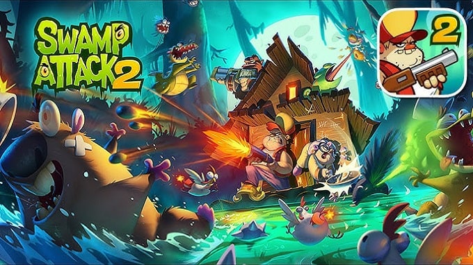 دانلود بازی حمله مرداب 2 هک شده اندروید Swamp Attack 2