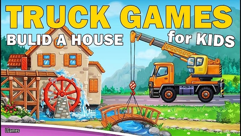 دانلود بازی های کامیون هک شده اندروید Truck games - build a house