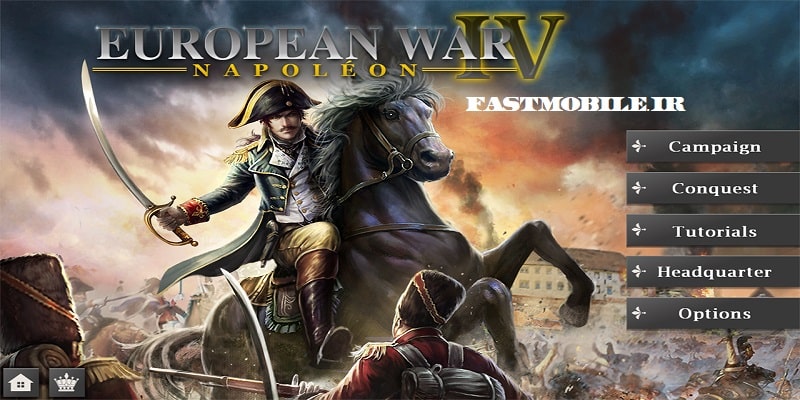 دانلود بازی جنگ اروپا 4 ناپلئون هک شده اندروید European War 4 : Napoleon
