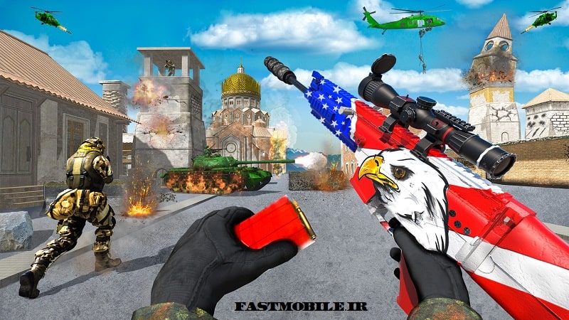 دانلود بازی بتل رویال تفنگی آفلاین هک شده اندروید FPS Shooting Games